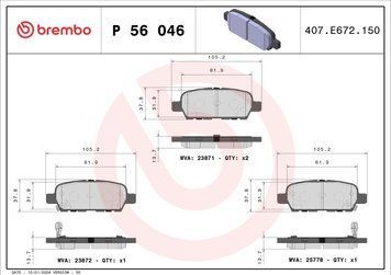 P56046 Колодки гальмівні дискові P56046 фото